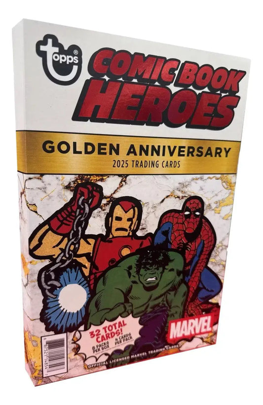 Topps Marvel Comic Book Heroes 2025 Golden Anniversary trading cards box for collectors