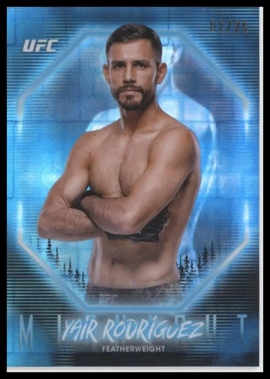 UFC trading card featuring Yair Rodríguez from 2025 Topps Midnight UFC Moonrise set