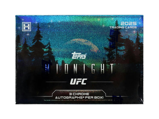 Topps Midnight UFC Hobby Box with black light design for collectible UFC trading cards