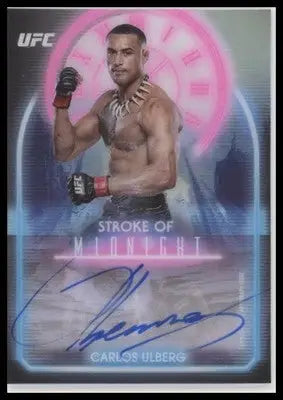 UFC trading card featuring Carlos Ulberg with autograph from 2025 Topps Midnight UFC series