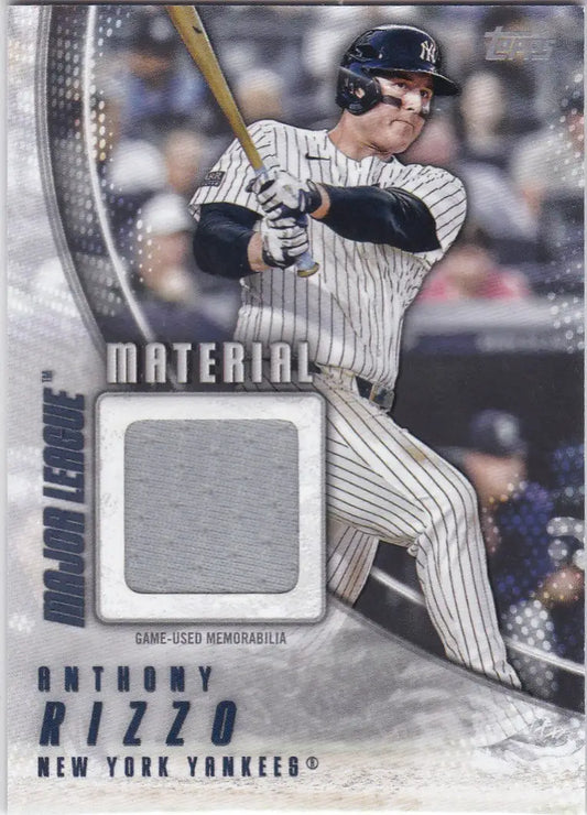 Anthony Rizzo Major League Material Yankees trading card with game-used swatch for collectors
