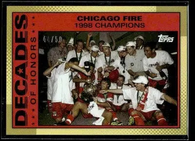 Topps MLS 30th anniversary Chicago Fire trading card with gold foil design