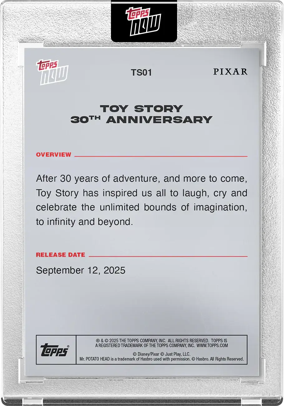 2025 Topps Now Disney Toy Story 30th Anniversary TS01 - Collectible Card