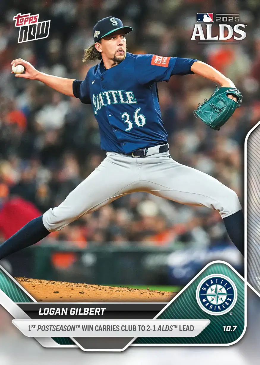 2025 Topps Now Logan Gilbert Card 837 1st Postseason Win - Sports Cards