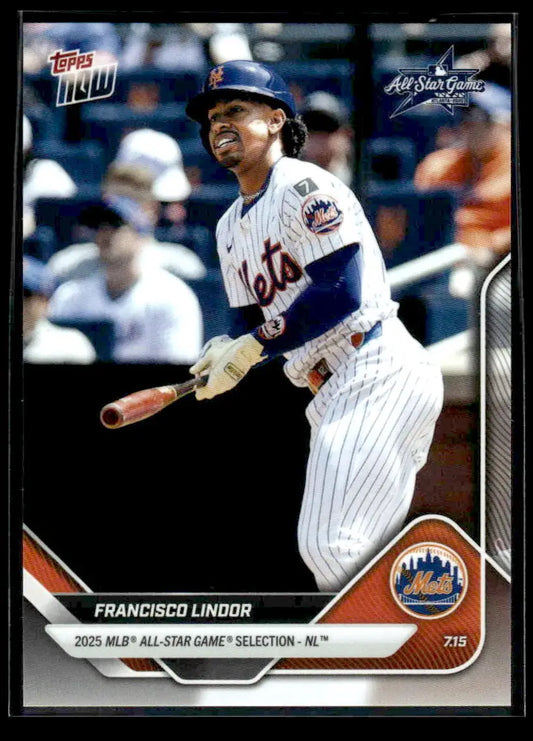 2025 Topps Now MLB All-Star Game card featuring Francisco Lindor of the New York Mets