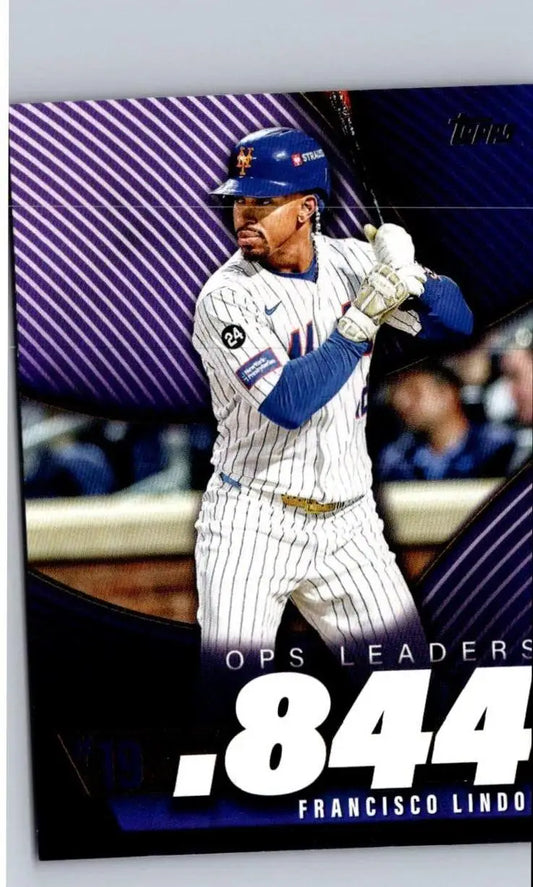 Baseball trading card of Francisco Lindor from 2025 Topps Lindor OPS Leaders set