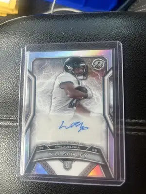 Philadelphia Eagles Will Shipley rookie card with black static auto from 2025 Topps Resurgence