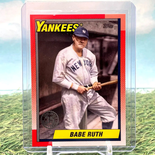 2025 Topps Series 1 Babe Ruth baseball card featuring New York Yankees player