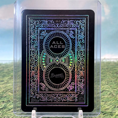 Holographic baseball card featuring Aces Greg Maddux in Greg Maddux Black SSP edition
