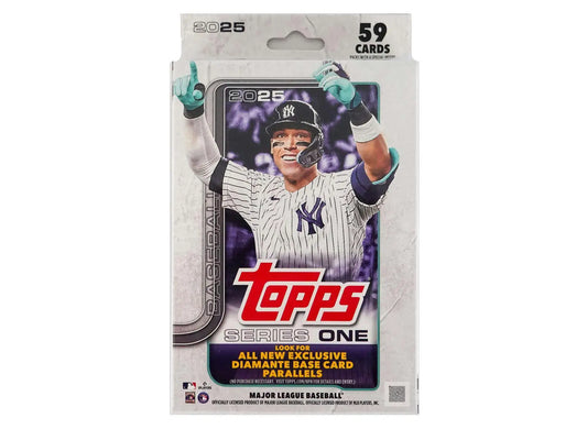 2025 Topps Series 1 Baseball Hanger Box featuring Holo Foil parallels and Diamante Foil cards