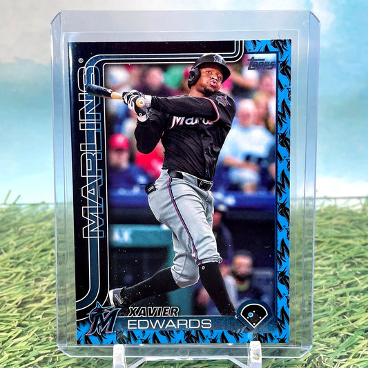 Xavier Edwards 2025 Topps Series Team Logo Variation Baseball Card #258 Marlins