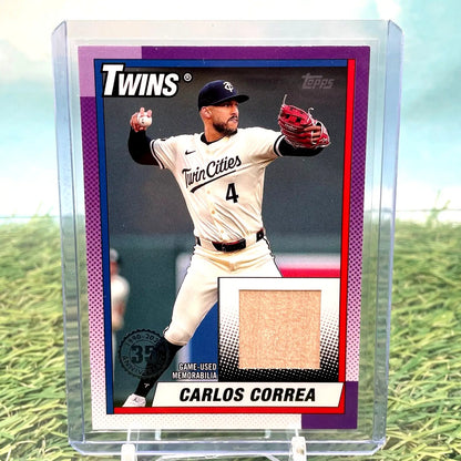 Carlos Correa 1990 Anniversary Relic card from Topps Series 1 Major League Baseball