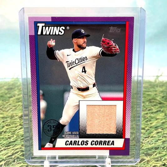 Carlos Correa 1990 Anniversary Relic card from Topps Series 1 Major League Baseball
