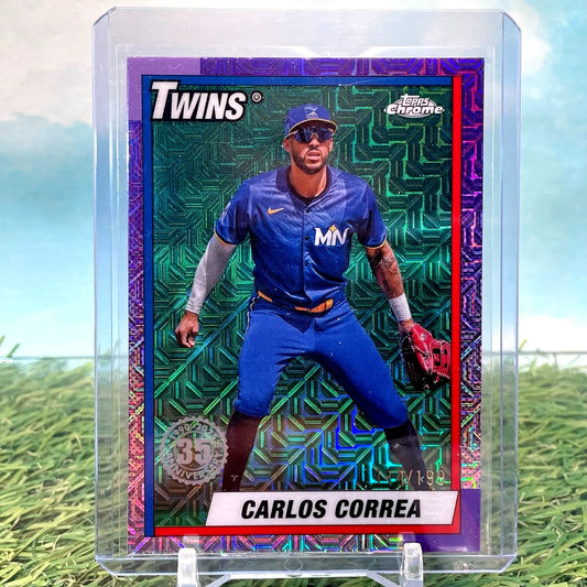 Carlos Correa 2025 Topps Purple Mojo Refractor baseball card #T90C-26 /199