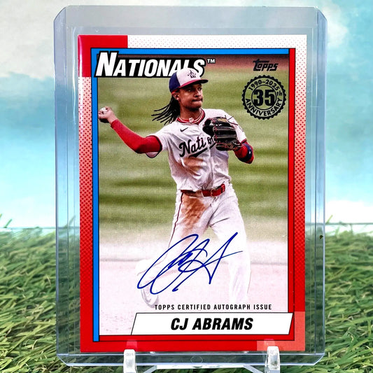 Abrams 35th anniversary autographed baseball card from 2025 Topps Series 1