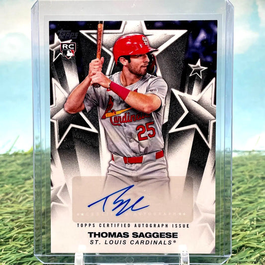 Thomas Saggese autographed baseball card from 2025 Topps Series 1 Baseball Stars