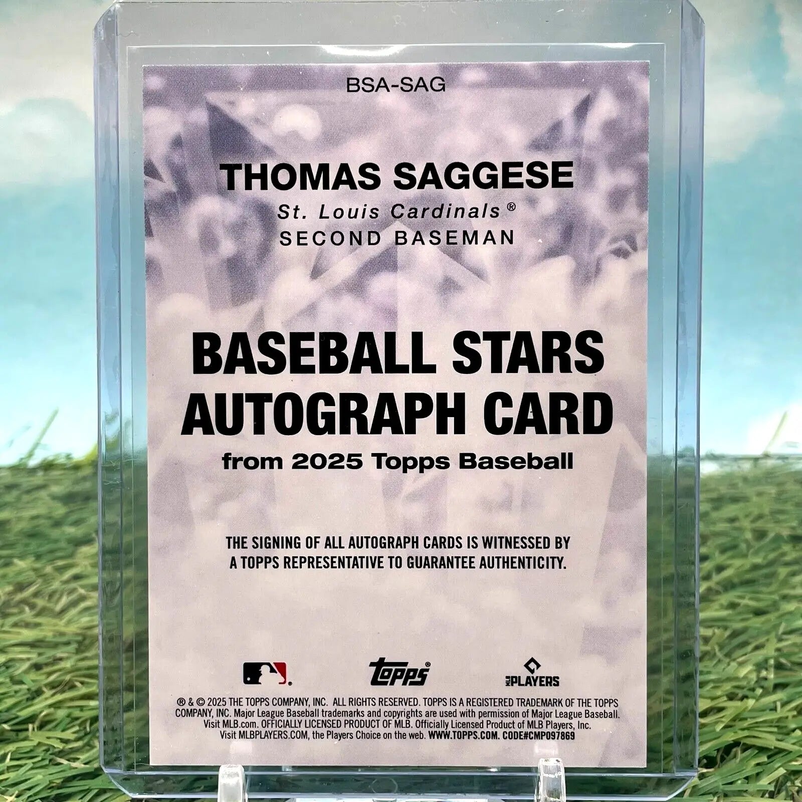 Thomas Saggese baseball card from 2025 Topps Series 1 Baseball Stars Rookie Auto