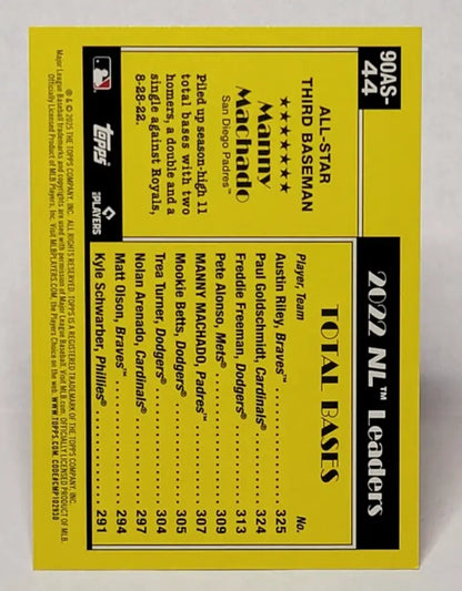 2025 Topps Series 2 Manny Machado trading card featuring 2022 NL leaders