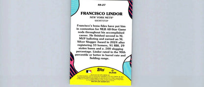 2025 Topps Francisco Lindor Summer Superstars baseball card featuring Francisco Lindor