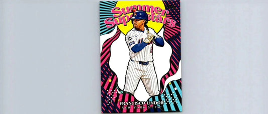 2025 Topps Francisco Lindor Summer Superstars baseball card featuring Francisco Lindor