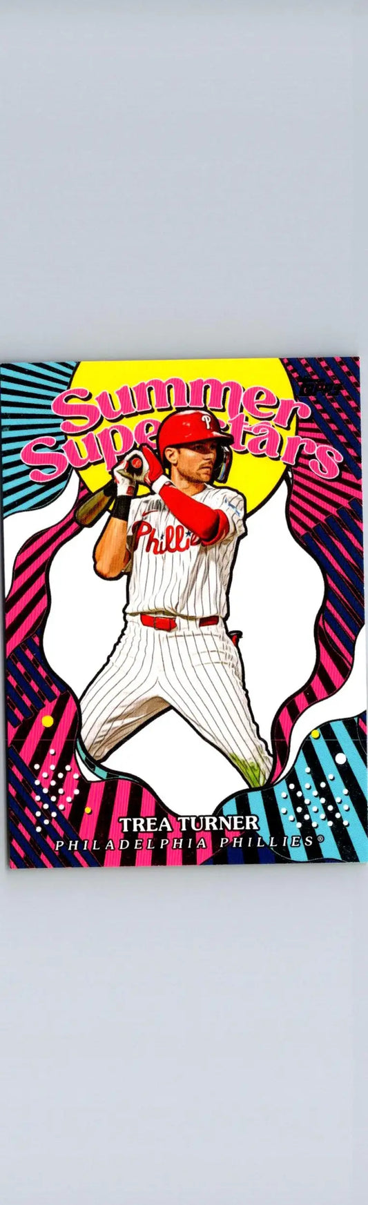 Baseball card featuring Trea Turner Summer Superstars from 2025 Topps #SS-32