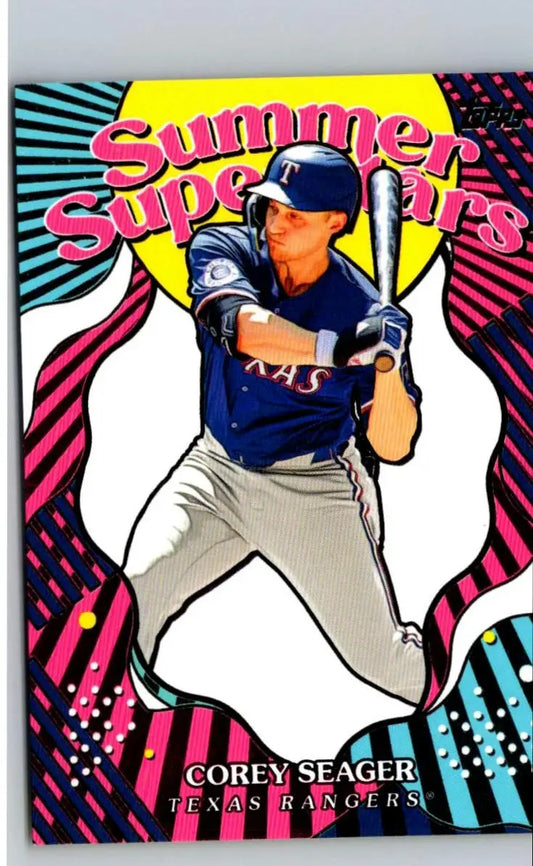 Baseball card of Corey Seager from 2025 Topps Summer Superstars collection