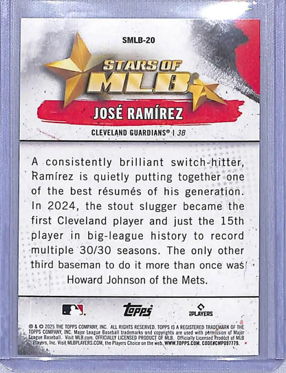 José Ramírez Cleveland Guardians Topps Stars of MLB baseball card NM-MT