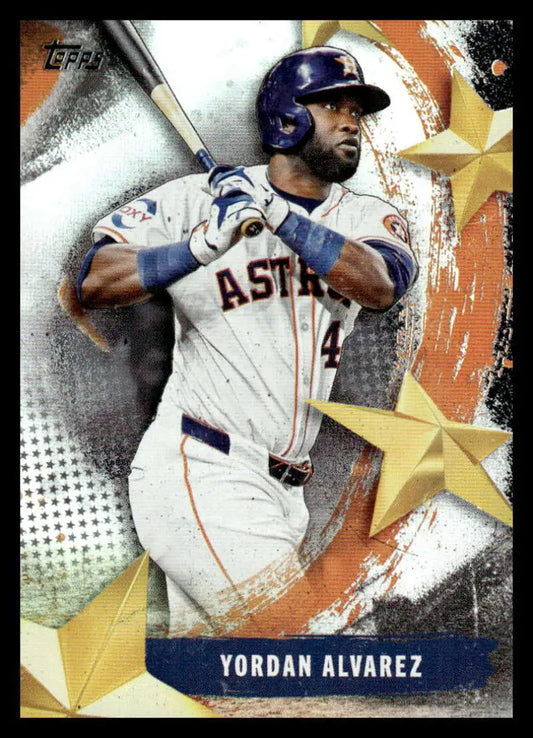 Original gloss of Yordan Alvarez baseball trading card from Topps Stars MLB series
