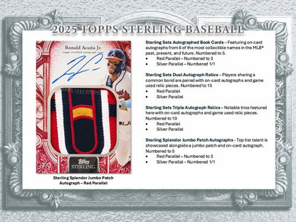 Autographed relic baseball card from 2025 Topps Sterling Baseball Hobby Box