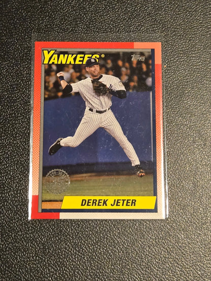 Derek Jeter New York Yankees baseball card in protective sleeve for 2025 Topps baseball 35th anniversary