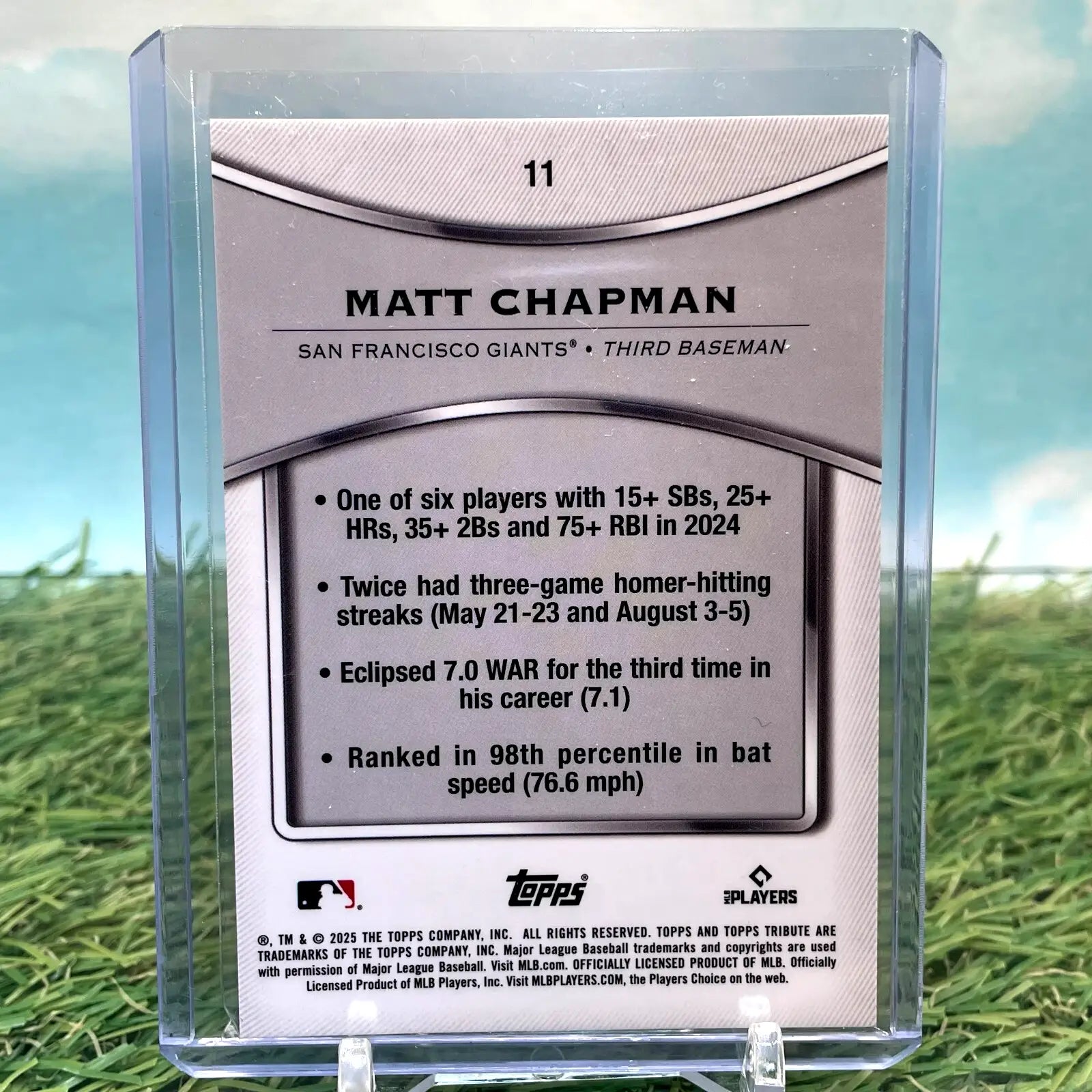 Matt Chapman baseball card from 2025 Topps Tribute Baseball SF Giants