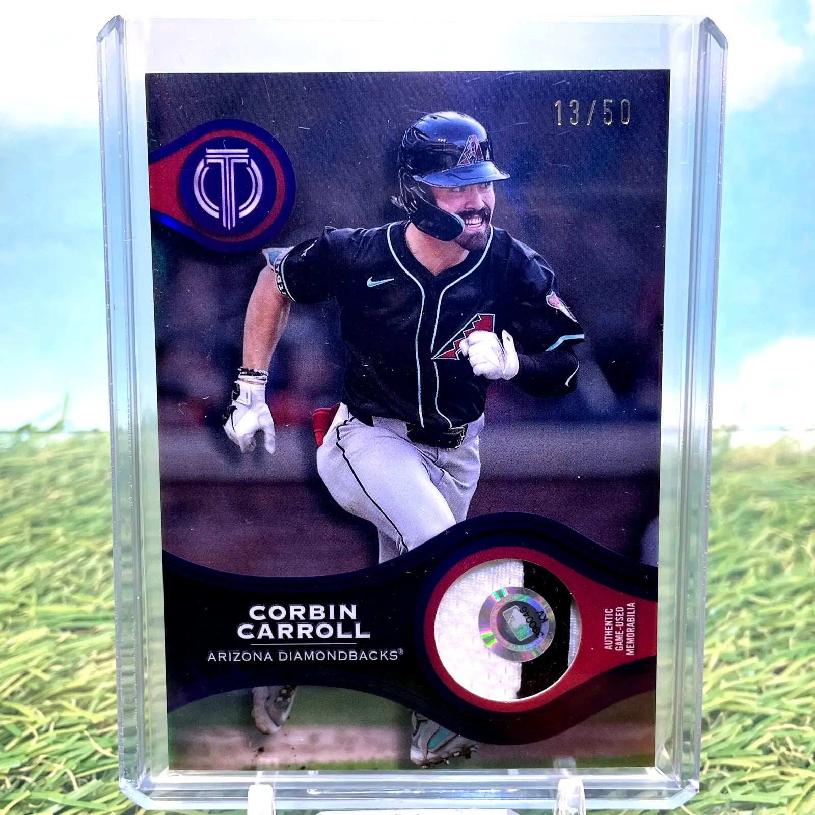 2025 Topps Tribute Corbin Carroll Stamp Of Approval Game Used Relic card