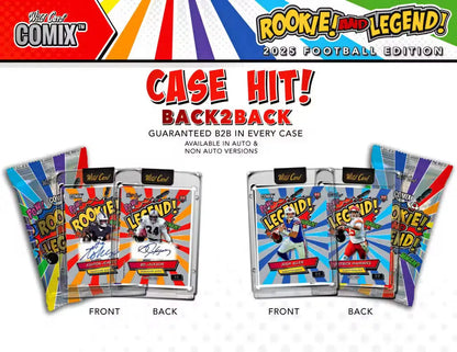 Promotional Wild Card Comix Rookie and Legend Football Hobby trading cards 2025