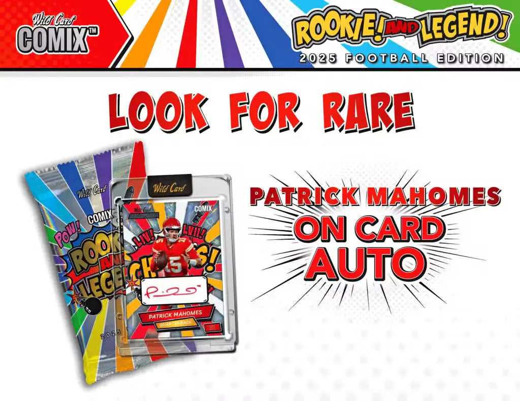 Patrick Mahomes autographed football card from Wild Card Comix Rookie Legend Football Hobby