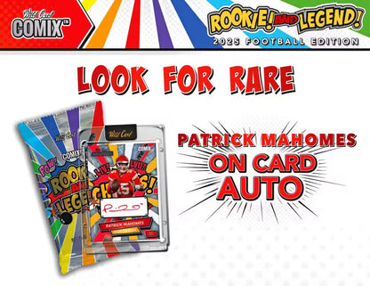 Patrick Mahomes autographed football card from Wild Card Comix Rookie Legend Football Hobby