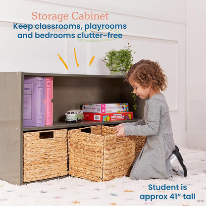 Streamline 2-Shelf Storage Cabinet, 24In, Kid'S Bookshelf, Grey Wash-3