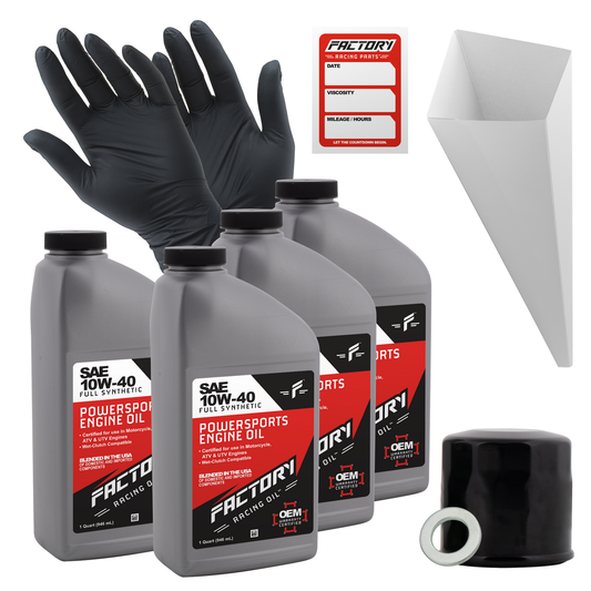 10W-40 4 Quart Oil Change Kit For Honda CBR600F, CB900F, ST1100A, XL1000, VTX1300, VTX1800