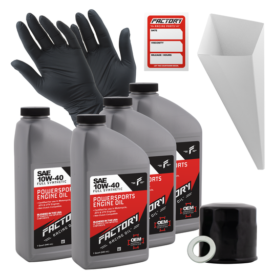 10W-40 4 Quart Oil Change Kit For Honda CBR600, CB750, VFR800, CB1000R, CBR1000RR