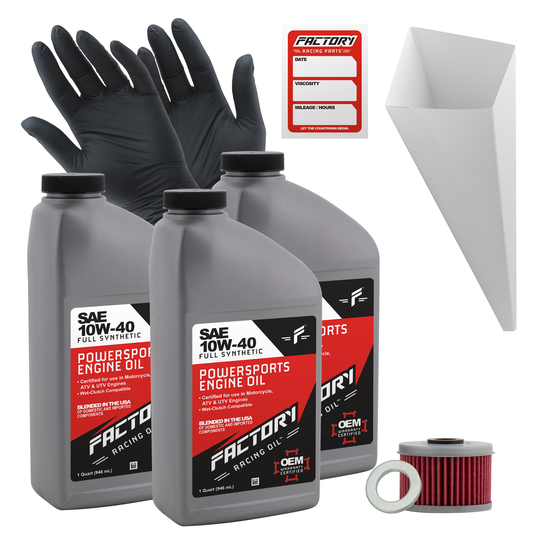 10W-40 3 Quart Oil Change Kit For Honda XR500R, XR600R, TRX300, TRX350, TRX400
