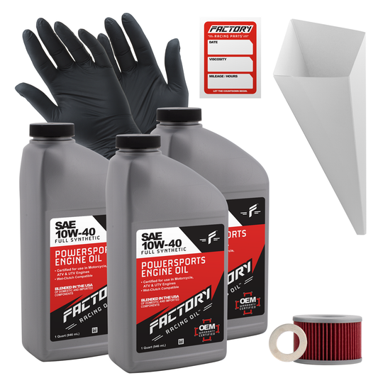 10W-40 3 Quart Oil Change Kit For Honda CB400A, CB400N, CB400T, CBX400F, CM400T, CBX550