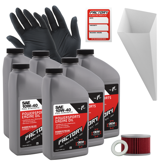 10W-40 6 Quart Oil Change Kit For Honda TRX500FA Rubicon 2000-04
