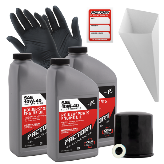 10W-40 3 Quart Oil Change Kit For Kawasaki KVF300 VN1500