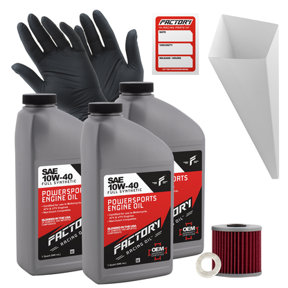 10W-40 Full Synthetic 3 Quart Oil Change Kit For Kawasaki KL650A/C, KL650B Tengai