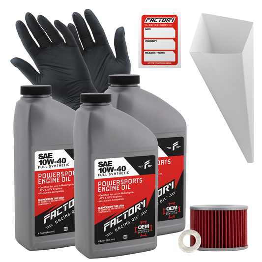 10W-40 Full Synthetic 3 Quart Oil Change Kit For Kawasaki KLE250