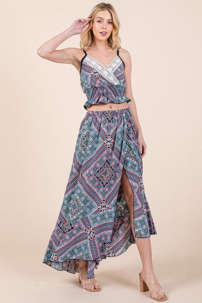 Orange Farm's Tribal Print 2PC Top & Skirt Set USA ??