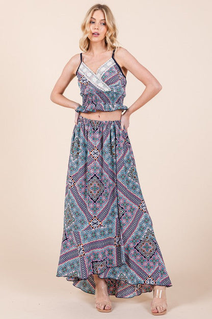 Orange Farm's Tribal Print 2PC Top & Skirt Set USA ??