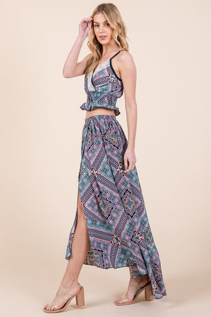 Orange Farm's Tribal Print 2PC Top & Skirt Set USA ??