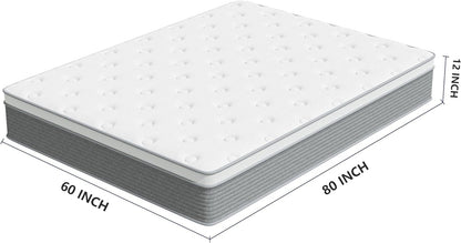 12 Inch Queen Mattress with Memory Foam and Springs-1