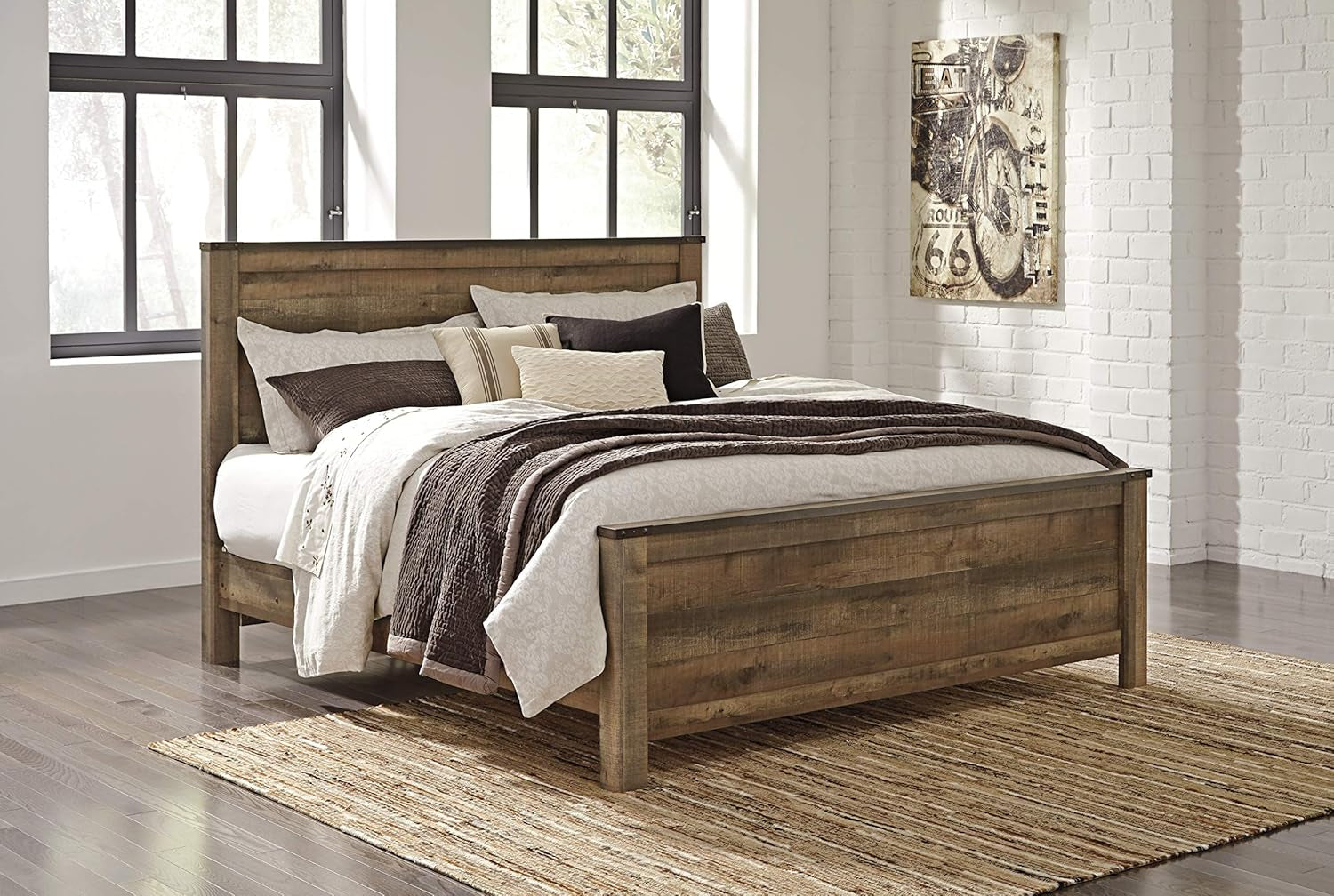 Rustic King Headboard with Charming Plank Details-1