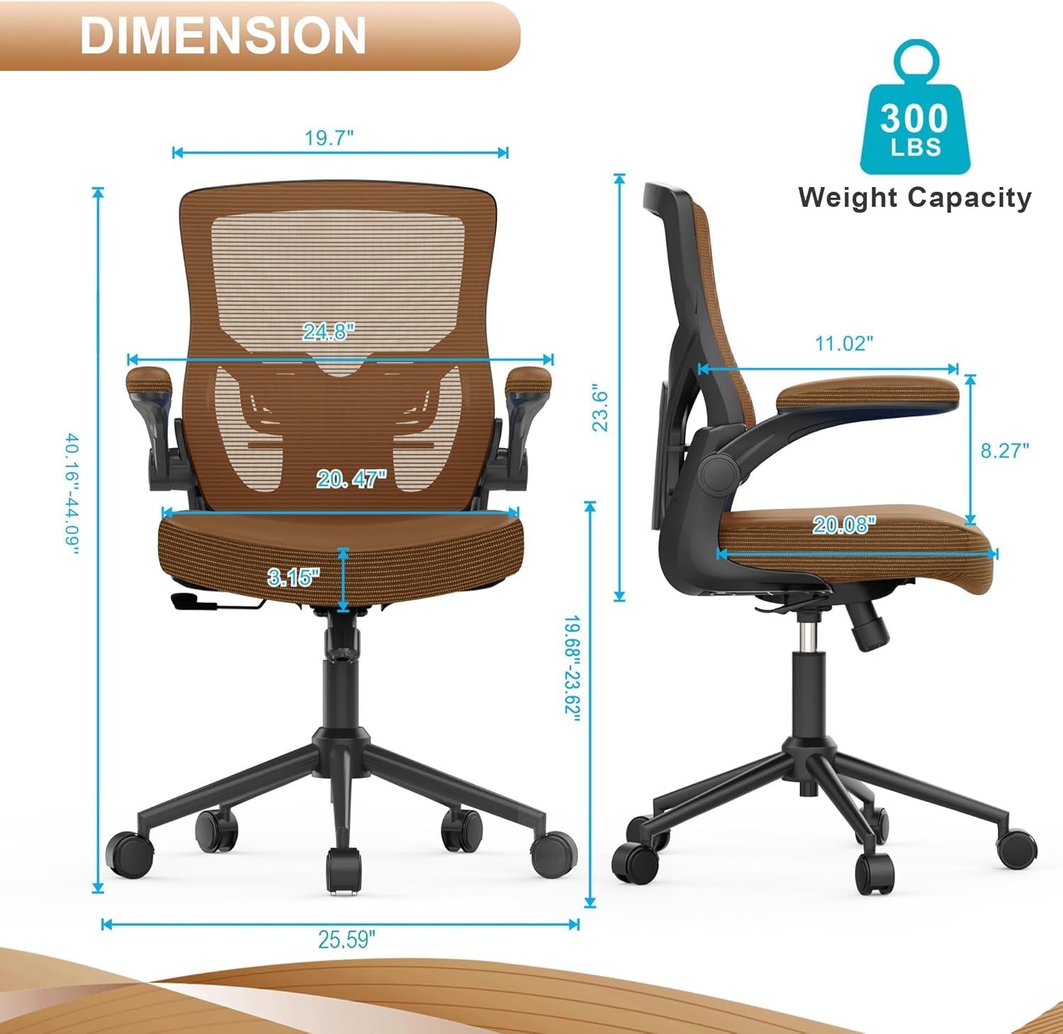 Office Chair, High Back Desk Chair Adjustable Height and Ergonomic Design Home Office Computer Chair Executive Lumbar Support Padded-1